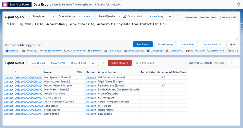 Single Object Query Including Parent Record Fields
