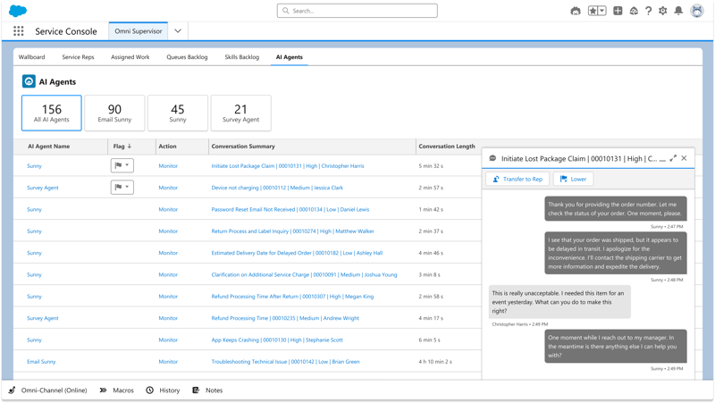 Monitor Agentforce Service Agent Conversations in Real-time