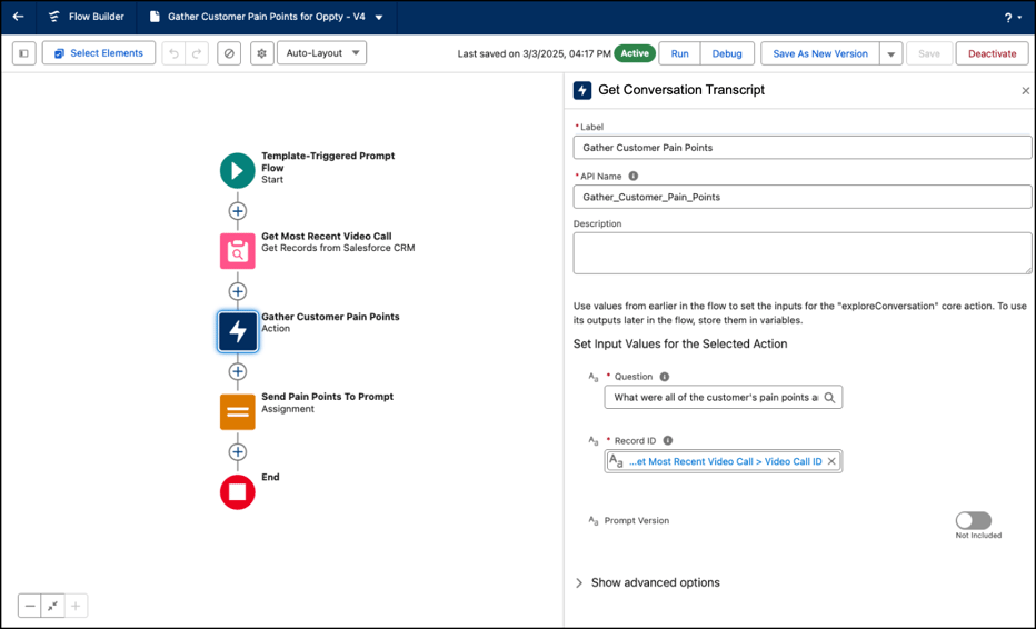 Conversation Transcripts in Flows