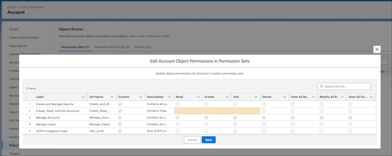 Update Object Permissions